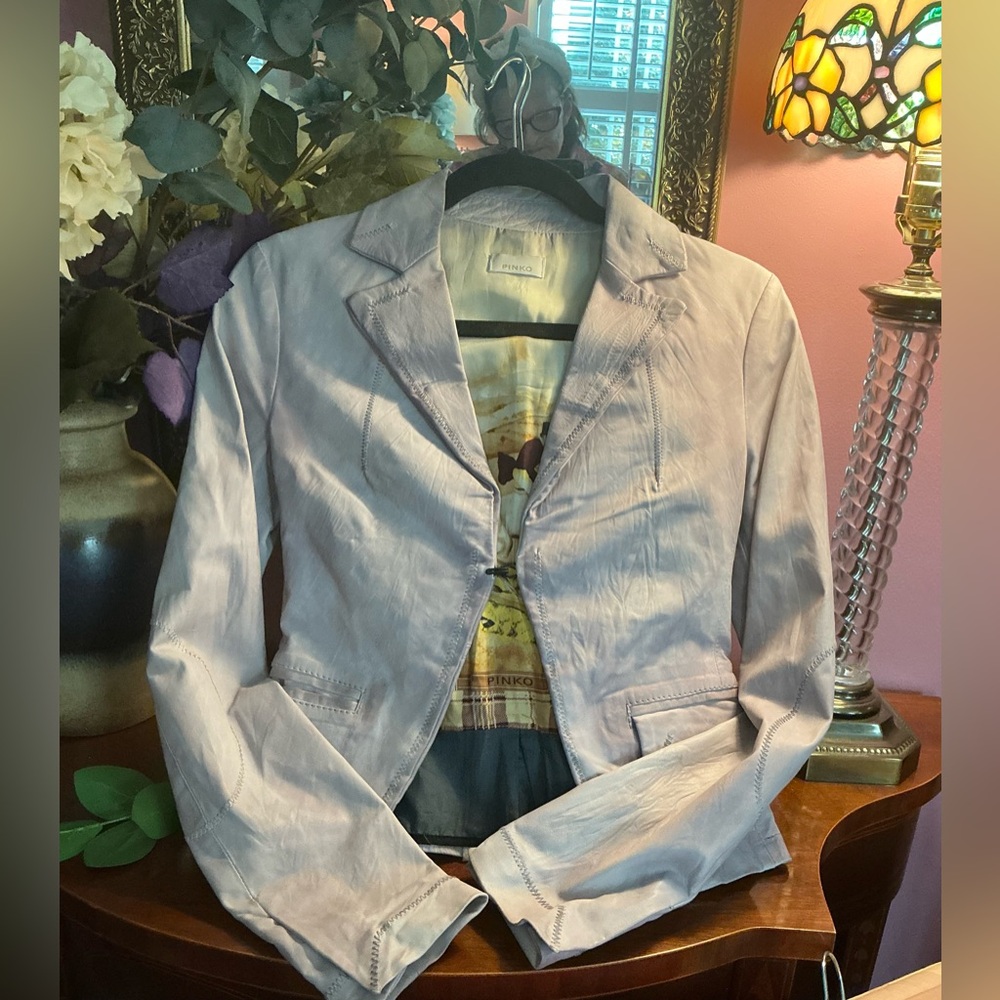PINKO 100%LEATHER Jacket. Size S(runs small) worn once